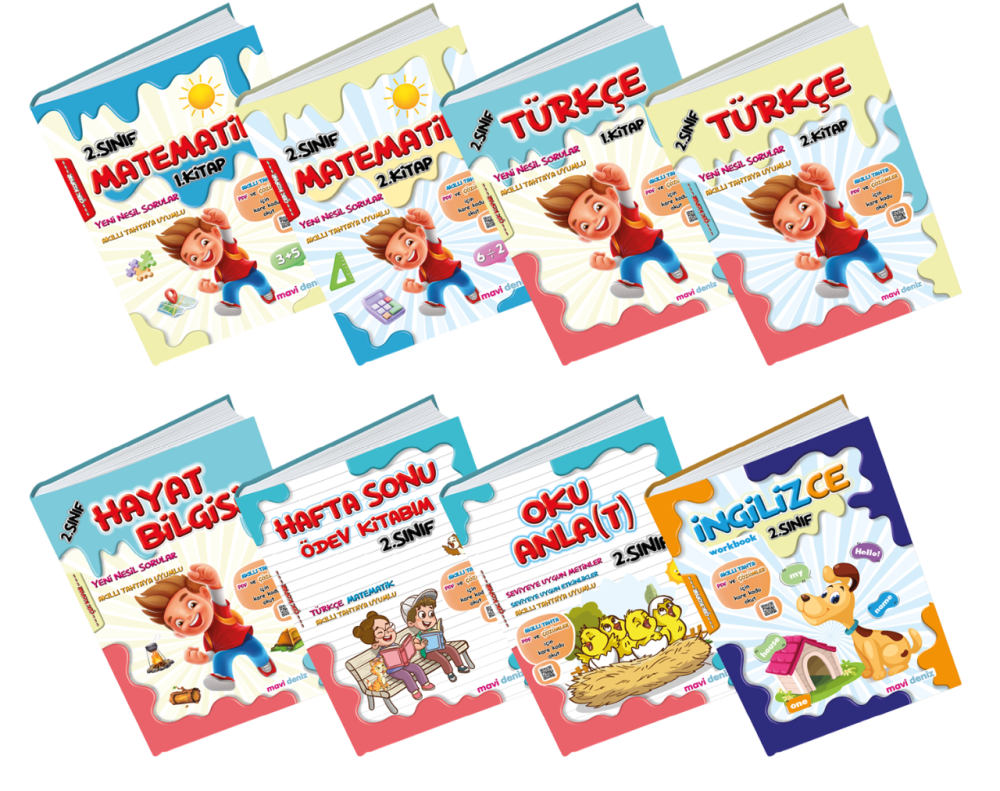 Mavi Deniz Yayınları 2.Sınıf Tam Set 2024-2025 (8 Kitap)